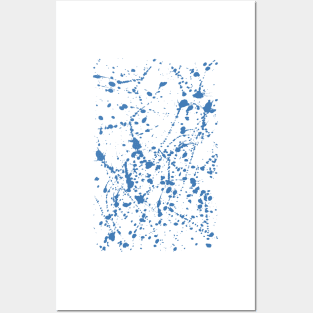 Splat Blue on White Posters and Art